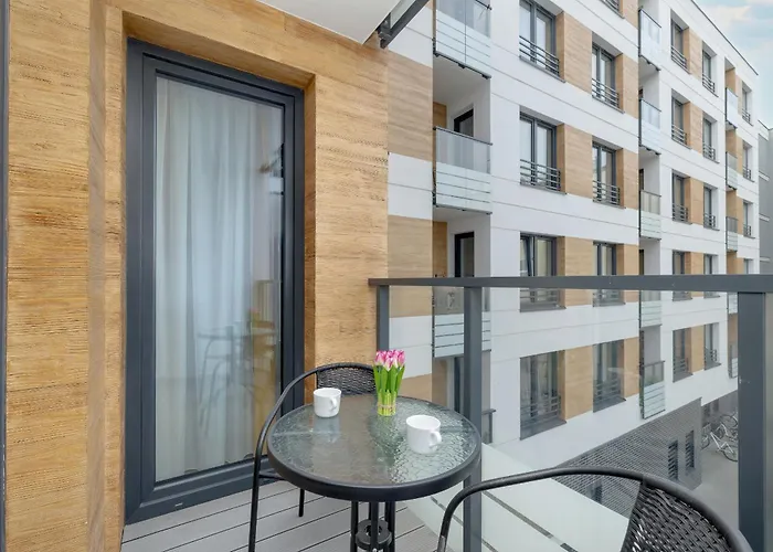 Exclusive And Modern Grey Apartment With Furnished Balcony In Kolobrzeg By Noclegi Renters