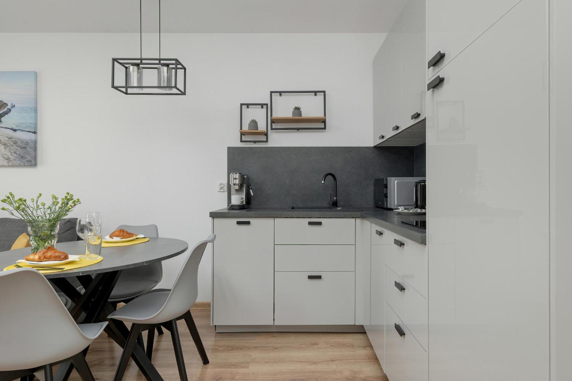 Exclusive And Modern Grey With Furnished Balcony In By Renters